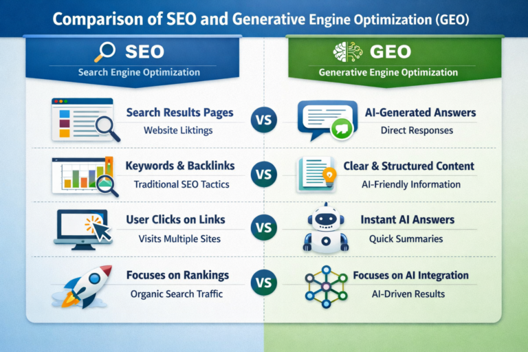 Comparison of SEO and Generative Engine Optimization (GEO)